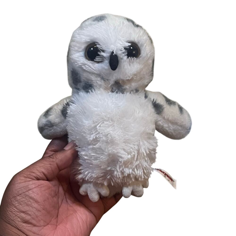 2021 Aurora World 7" Snowy Owl Plush Small White Gray Snowy Owl Large Eyes‎